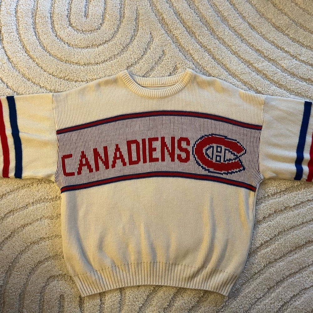 RARE Vintage MONTREAL CANADIENS HHL Hockey 80s Cliff Engle Sweater Medium/Large